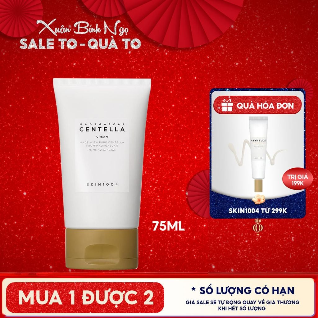 Kem Dưỡng Ẩm Skin1004 Cải Thiện Làn Da Chiết Xuất Rau Má Madagascar Centella Cream 75ml
