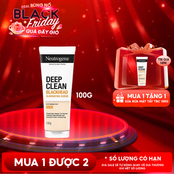  Sữa Rửa Mặt Tẩy Tế Bào Chết Neutrogena Hỗ Trợ Giảm Mụn Đầu Đen Deep Clean Blackhead Eliminating Daily Scrub 100g 
