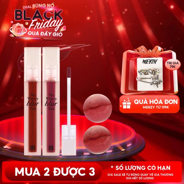 Son Kem Lì Lên Màu Chuẩn, Mịn Mượt Nhẹ Môi Merzy The Watery Blur Tint 4ml 
