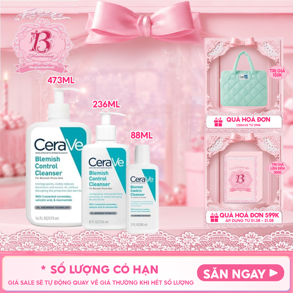  Sữa Rửa Mặt Cerave Hỗ Trợ Giảm Mụn Blemish Control Cleanser 
