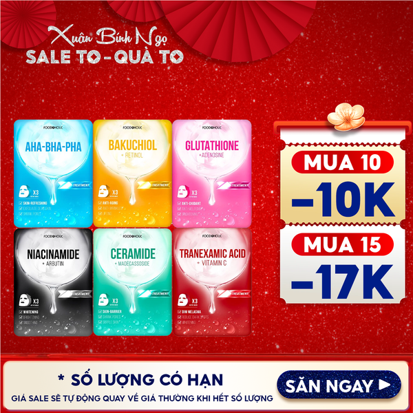  Mặt Nạ Foodaholic Dưỡng Ẩm, Hỗ Trợ Dưỡng Trắng, Cải Thiện Nếp Nhăn, Phục Hồi Da Sâu Ample Mask 23ml 