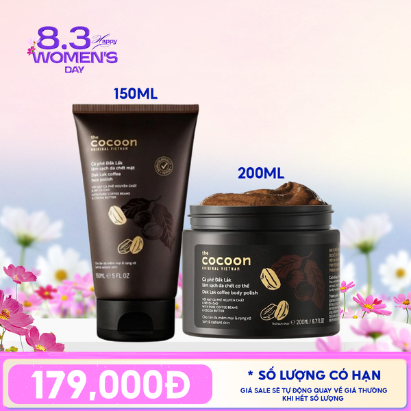  Kem Tẩy Da Chết Cocoon Chiết Xuất Cà Phê Đắk Lắk Dak Lak Coffee Face Polish 150ml 