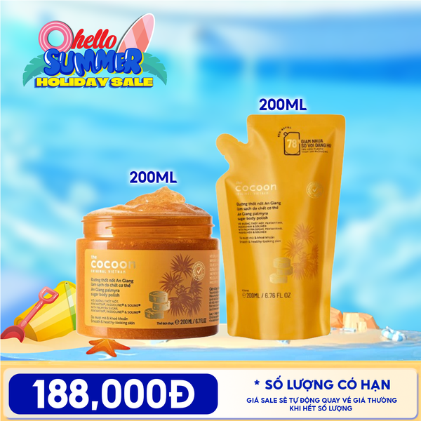  Tẩy Da Chết Body Cocoon Làm Đều Màu Da Và Dưỡng Mịn Da Chiết Xuất Cà Phê Dak Lak, Đường Thốt Nốt An Giang Body Polish 