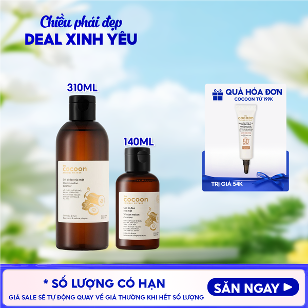  Gel Rửa Mặt Cocoon Bí Đao Hỗ Trợ Giảm Dầu Và Mụn Winter Melon Cleanser 