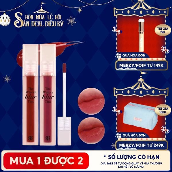  Son Kem Lì Lên Màu Chuẩn, Mịn Mượt Nhẹ Môi Merzy The Watery Blur Tint 4ml 