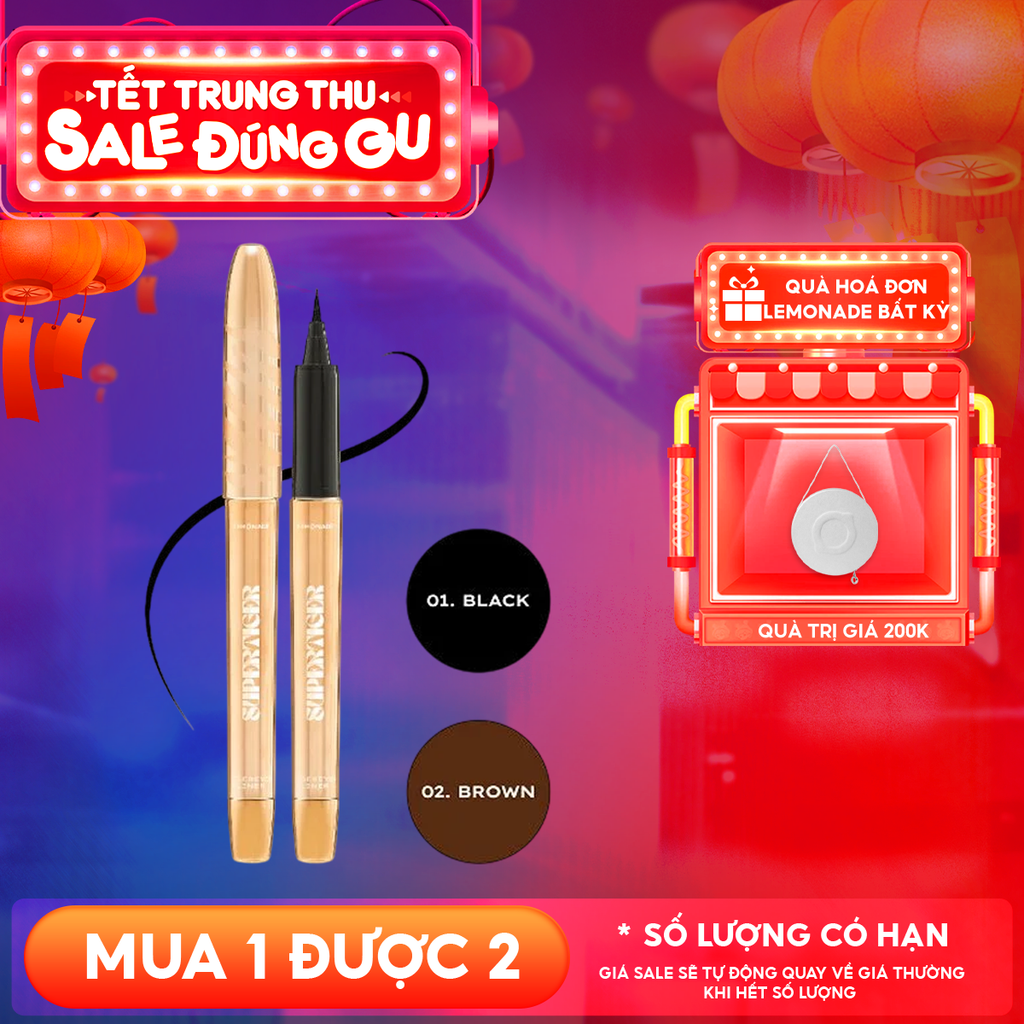 Bút Kẻ Mắt Nước Lemonade Siêu Mảnh, Sắc Nét, Chống Trôi Hiệu Quả Supertiger Tigereyes Liner 1g