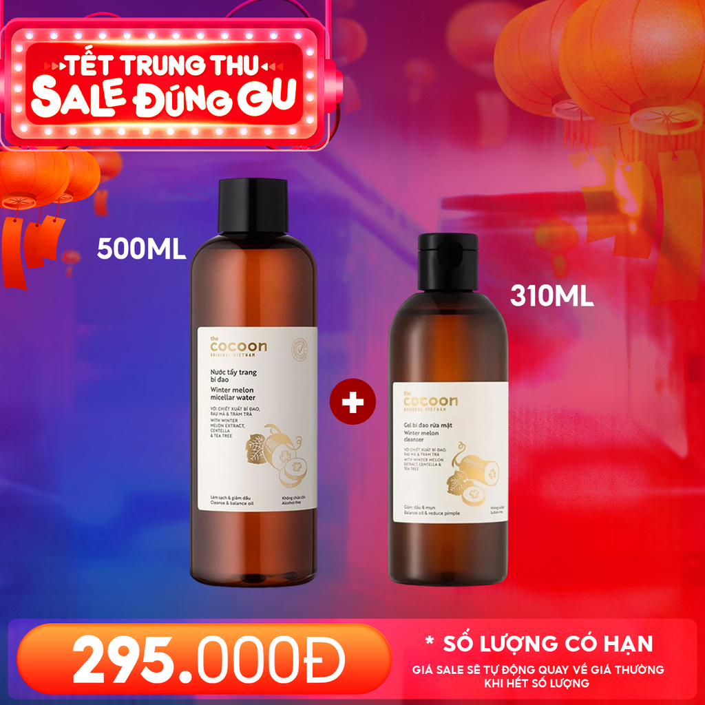 Nước Tẩy Trang Cocoon Bí Đao Thuần Chay Làm Sạch Dịu Nhẹ Winter Melon Micellar Water