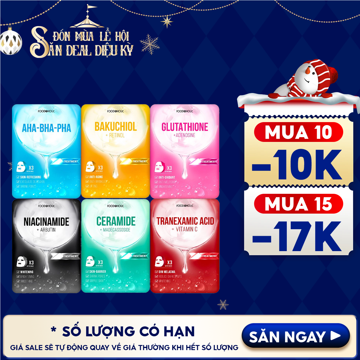 Mặt Nạ Foodaholic Dưỡng Ẩm, Hỗ Trợ Dưỡng Trắng, Cải Thiện Nếp Nhăn, Phục Hồi Da Sâu Ample Mask 23ml