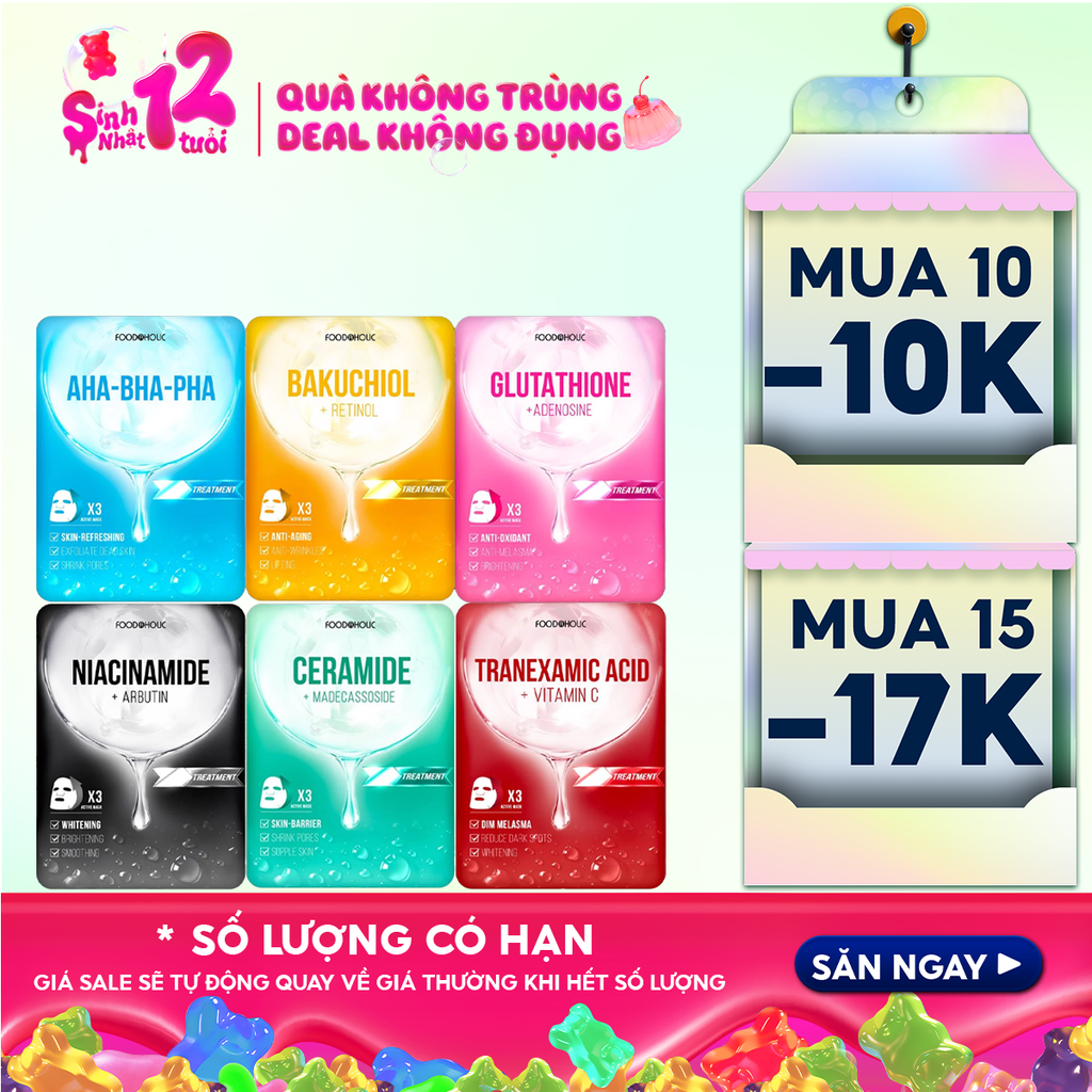 Mặt Nạ Foodaholic Dưỡng Ẩm, Hỗ Trợ Dưỡng Trắng, Cải Thiện Nếp Nhăn, Phục Hồi Da Sâu Ample Mask 23ml