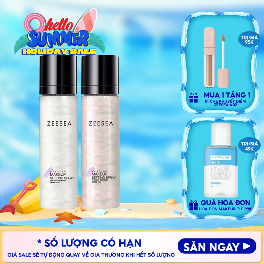 Xịt Khóa Nền Zeesea Tạo Hiệu Ứng Căng Bóng, Lâu Trôi Lasting Makeup Settting Spray 100ml