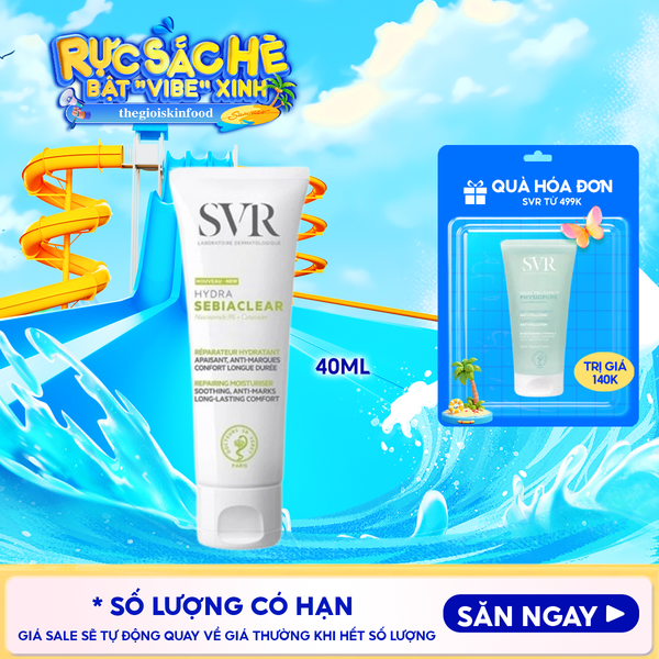  Kem Dưỡng Ẩm SVR Hỗ Trợ Giảm Thâm Mụn Cho Da Dầu Sebiaclear Hydra 40ml 
