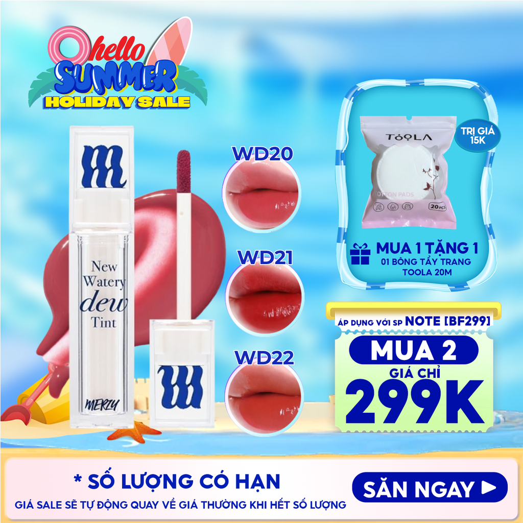 [New Dew] Son Tint Bóng Merzy Dạng Thạch, Bền Màu, Lâu Trôi Merzy New Watery Dew Tint 4g