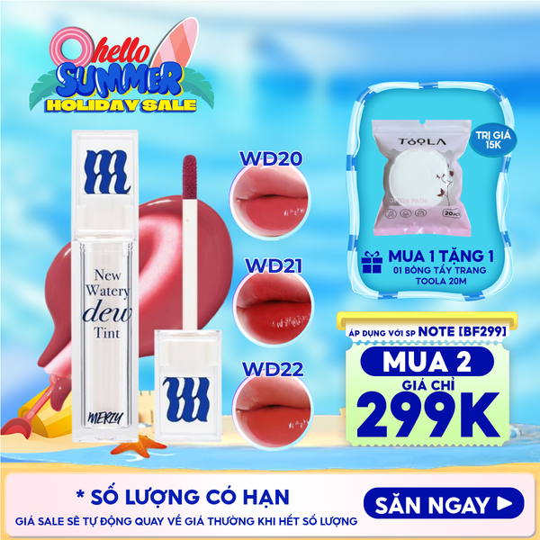  [New Dew] Son Tint Bóng Merzy Dạng Thạch, Bền Màu, Lâu Trôi Merzy New Watery Dew Tint 4g 