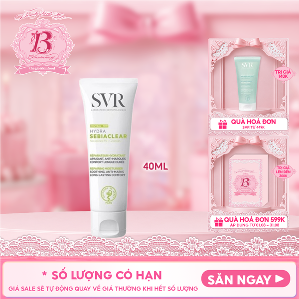  Kem Dưỡng Ẩm SVR Hỗ Trợ Giảm Thâm Mụn Cho Da Dầu Sebiaclear Hydra 40ml 