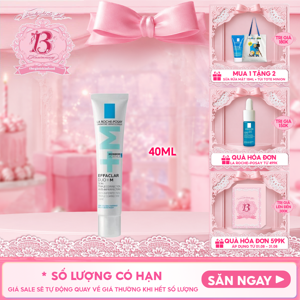 Kem Dưỡng La Roche-Posay Giúp Cải Thiện Mụn, Mờ Vết Thâm Effaclar Duo+M