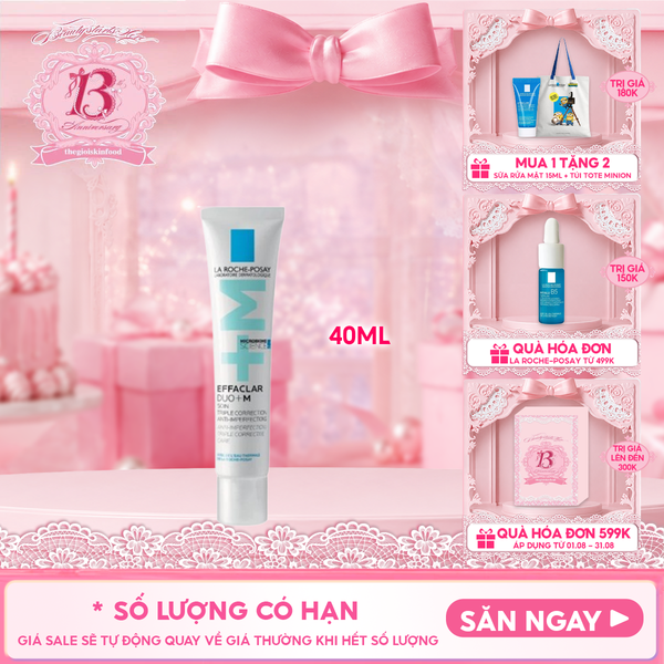  Kem Dưỡng La Roche-Posay Giúp Cải Thiện Mụn, Mờ Vết Thâm Effaclar Duo+M 