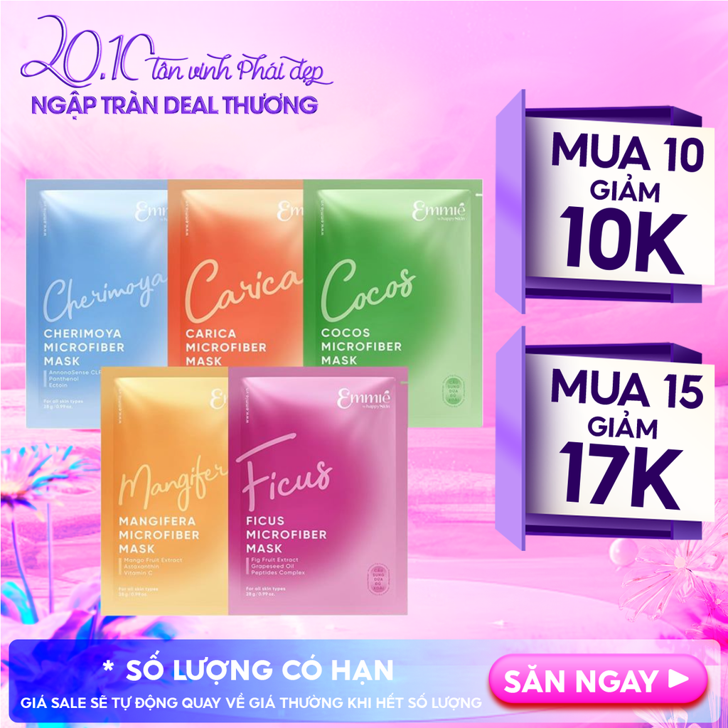 Mặt Nạ Vi Sợi Microfiber Emmié by HappySkin Microfiber Mask 28g
