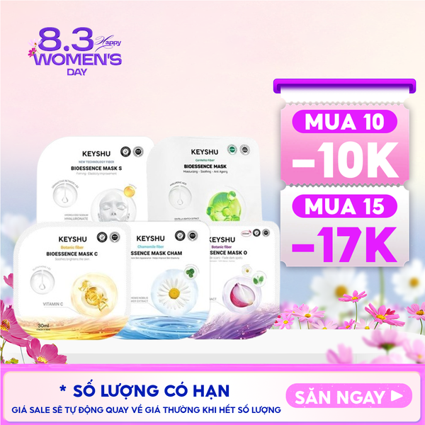  Mặt Nạ Keyshu Dưỡng Ẩm, Làm Mềm Da, Hỗ Trợ Ngừa Lão Hóa Bioessence Mask 30ml 
