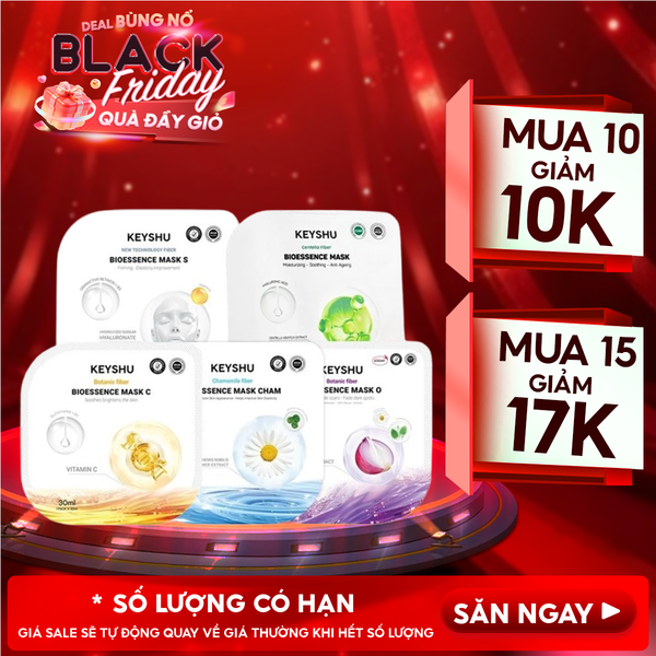 Mặt Nạ Keyshu Dưỡng Ẩm, Làm Mềm Da, Hỗ Trợ Ngừa Lão Hóa Bioessence Mask 30ml 