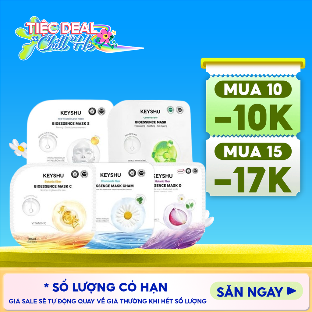 Mặt Nạ Keyshu Dưỡng Ẩm, Làm Mềm Da, Hỗ Trợ Ngừa Lão Hóa Bioessence Mask 30ml