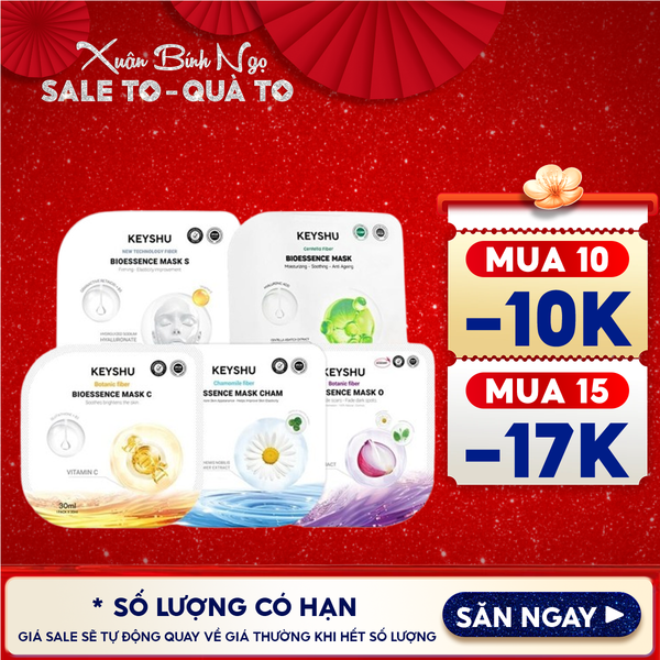  Mặt Nạ Keyshu Dưỡng Ẩm, Làm Mềm Da, Hỗ Trợ Ngừa Lão Hóa Bioessence Mask 30ml 