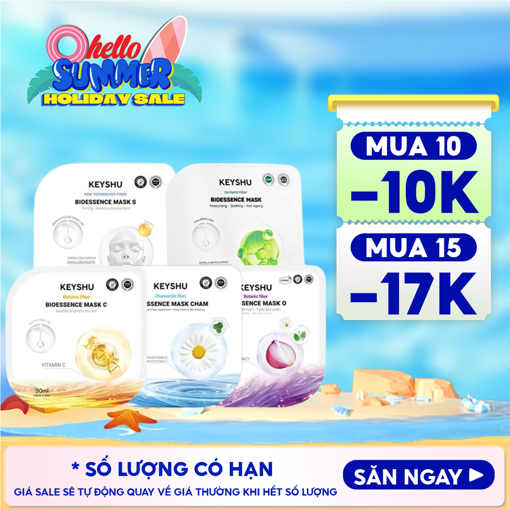 Mặt Nạ Keyshu Dưỡng Ẩm, Làm Mềm Da, Hỗ Trợ Ngừa Lão Hóa Bioessence Mask 30ml