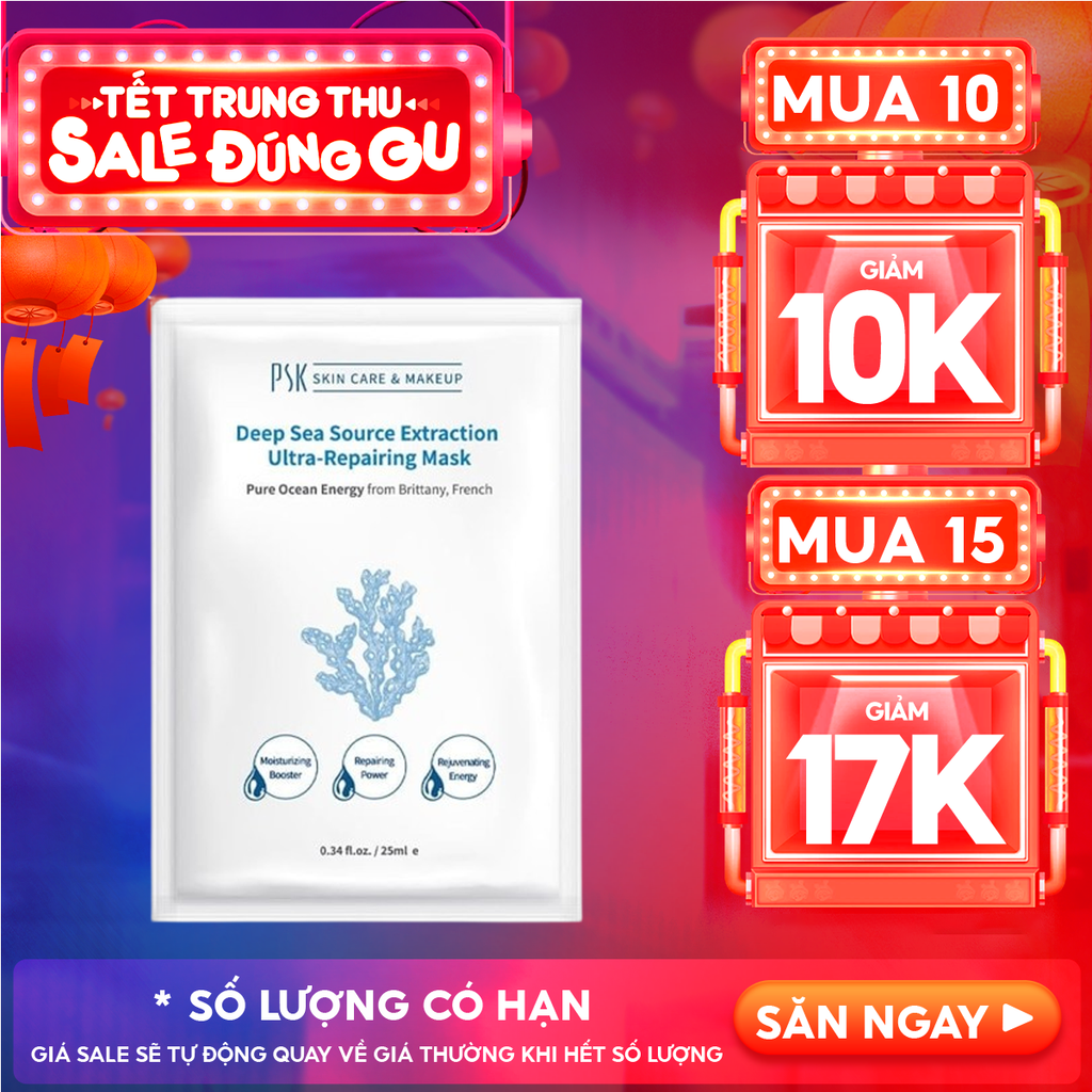 Mặt Nạ PSK Hỗ Trợ Phục Hồi Chuyên Sâu Chiết Xuất Từ Nước Biển Sâu Deep Sea Source Extraction Ultra-Repairing Mask 25ml