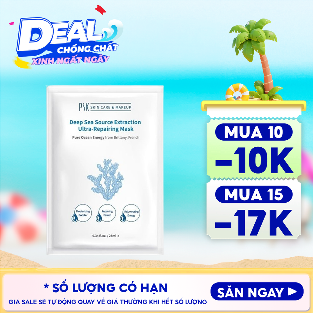 Mặt Nạ PSK Hỗ Trợ Phục Hồi Chuyên Sâu Chiết Xuất Từ Nước Biển Sâu Deep Sea Source Extraction Ultra-Repairing Mask 25ml