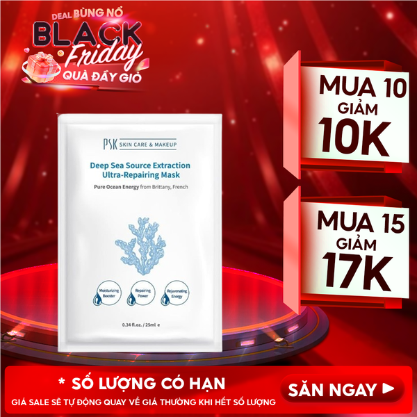  Mặt Nạ PSK Hỗ Trợ Phục Hồi Chuyên Sâu Chiết Xuất Từ Nước Biển Sâu Deep Sea Source Extraction Ultra-Repairing Mask 25ml 