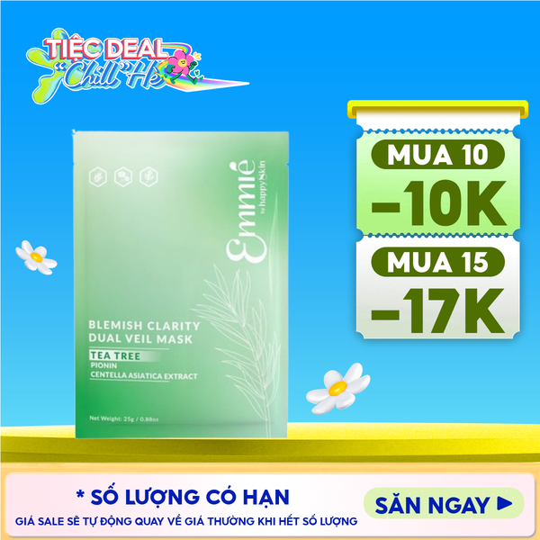  Mặt Nạ Emmié By HappySkin Làm Dịu Da, Hỗ Trợ Giảm Mụn Blemish Clarity Dual Veil Mask 