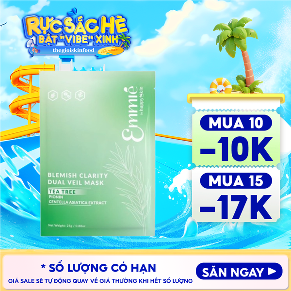  Mặt Nạ Emmié By HappySkin Làm Dịu Da, Hỗ Trợ Giảm Mụn Blemish Clarity Dual Veil Mask 