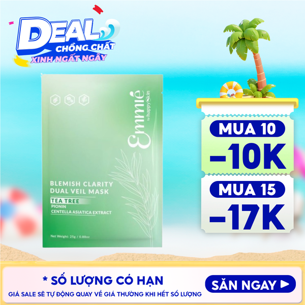  Mặt Nạ Emmié By HappySkin Làm Dịu Da, Hỗ Trợ Giảm Mụn Blemish Clarity Dual Veil Mask 