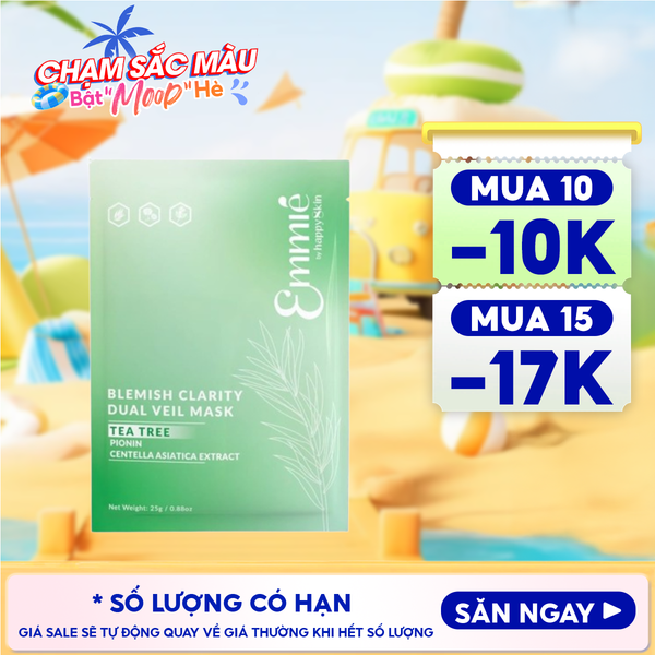  Mặt Nạ Emmié By HappySkin Làm Dịu Da, Hỗ Trợ Giảm Mụn Blemish Clarity Dual Veil Mask 