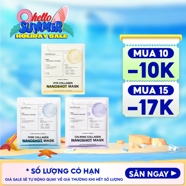  Mặt Nạ Thạch MediAnswer Hỗ Trợ Phục Hồi Da, Sáng Mịn, Thu Nhỏ Lỗ Chân Lông Collagen Nanoshot Mask 