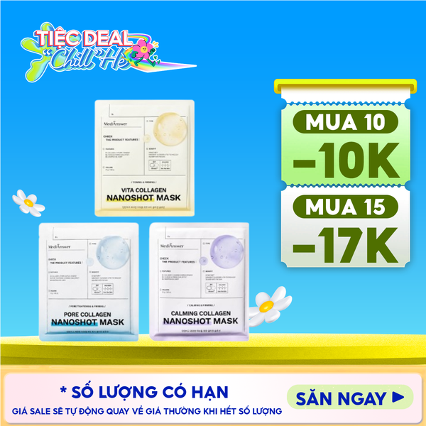  Mặt Nạ Thạch MediAnswer Hỗ Trợ Phục Hồi Da, Sáng Mịn, Thu Nhỏ Lỗ Chân Lông Collagen Nanoshot Mask 