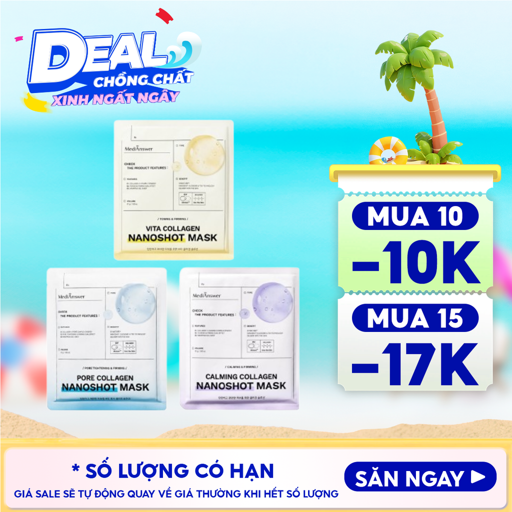 Mặt Nạ Thạch MediAnswer Hỗ Trợ Phục Hồi Da, Sáng Mịn, Thu Nhỏ Lỗ Chân Lông Collagen Nanoshot Mask
