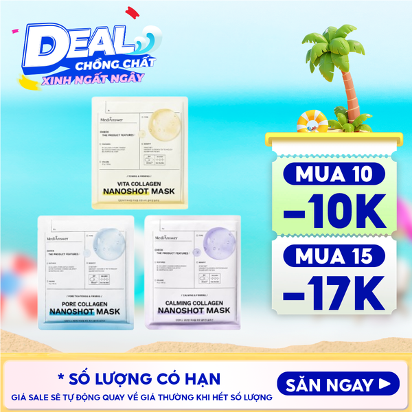  Mặt Nạ Thạch MediAnswer Hỗ Trợ Phục Hồi Da, Sáng Mịn, Thu Nhỏ Lỗ Chân Lông Collagen Nanoshot Mask 