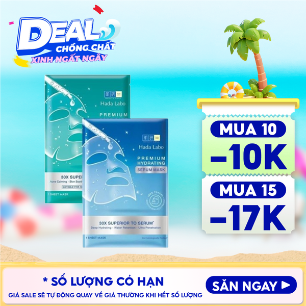  Mặt Nạ Tinh Chất Hada Labo Dưỡng Ẩm, Làm Dịu Da, Cải Thiện Mụn Premium Serum Mask 23g 