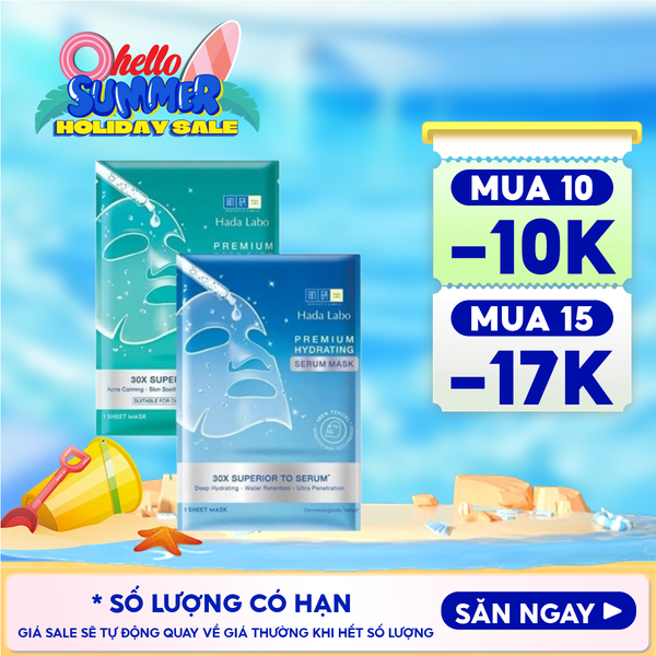  Mặt Nạ Tinh Chất Hada Labo Dưỡng Ẩm, Làm Dịu Da, Cải Thiện Mụn Premium Serum Mask 23g 