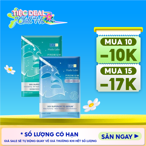  Mặt Nạ Tinh Chất Hada Labo Dưỡng Ẩm, Làm Dịu Da, Cải Thiện Mụn Premium Serum Mask 23g 