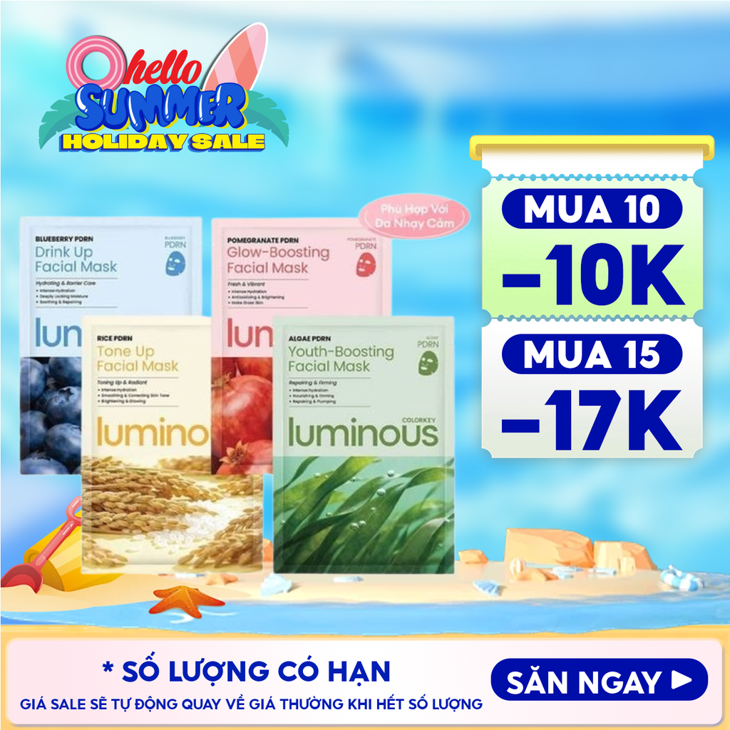 Mặt Nạ Colorkey Dưỡng Da PDRN Hỗ Trợ Dưỡng Ẩm, Căng Bóng Da Luminous Facial Mask 25ml