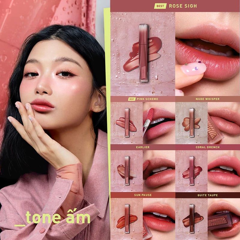 Son Bóng Pha Lê 3CE Căng Bóng, Ẩm Mượt Misty Lip Bare 4.6g