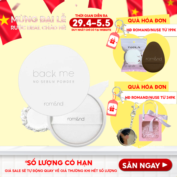  Phấn Phủ Romand Dạng Bột Che Phủ Tốt Giúp Da Mịn Màng Back Me No Sebum Powder 5g 