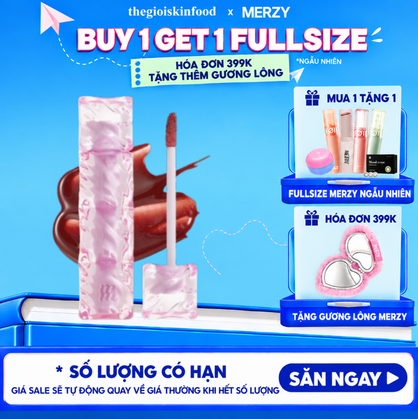  Son Tint Merzy Mịn Lì , Bền Màu, Fit Môi Tự Nhiên Water Fit Blur Tint 3.7g 