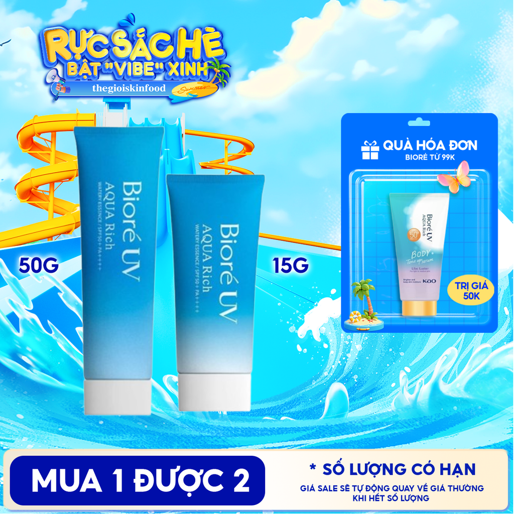Kem Chống Nắng Bioré Dưỡng Ẩm UV Aqua Rich Watery Essence SPF50+/PA++++