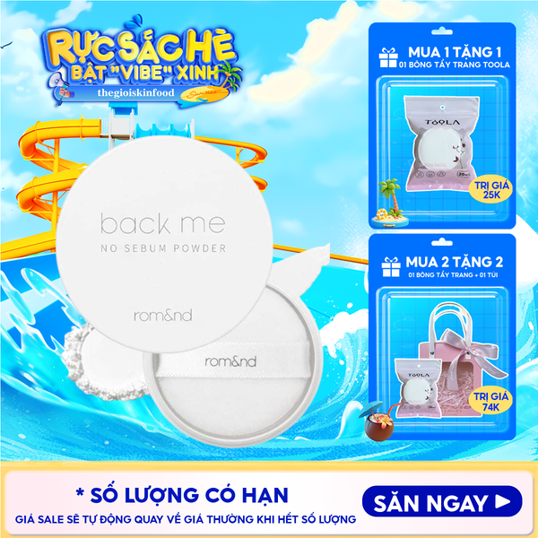  Phấn Phủ Romand Dạng Bột Che Phủ Tốt Giúp Da Mịn Màng Back Me No Sebum Powder 5g 