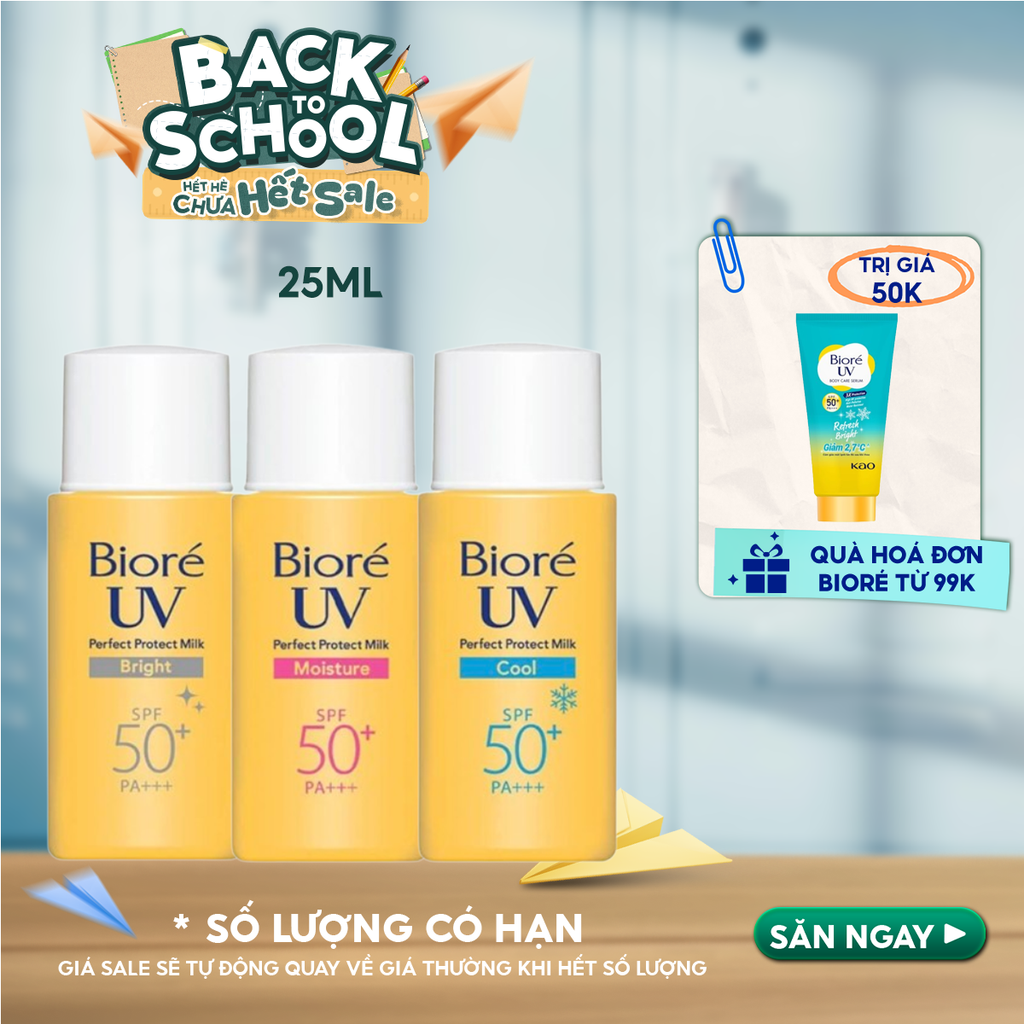 Sữa Chống Nắng Bioré Bảo Vệ Da Hoàn Hảo UV Perfect Protect Milk SPF50+/PA+++ 25ml