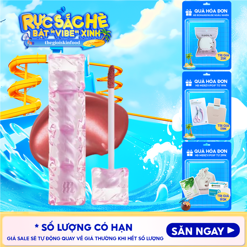 Son Tint Merzy Mịn Lì , Bền Màu, Fit Môi Tự Nhiên Water Fit Blur Tint 3.7g