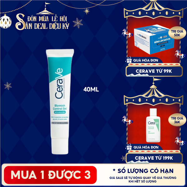  Gel Dưỡng Cerave Hỗ Trợ Giảm Mụn, Mờ Thâm Blemish Control Gel 40ml 