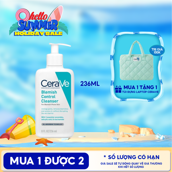  Sữa Rửa Mặt Cerave Hỗ Trợ Giảm Mụn Blemish Control Cleanser 